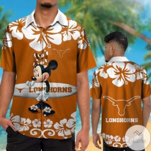 Texas Longhorns & Minnie Mouse Hawaiian Shirt