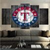 Texas Rangers Barnwood - Sport 5 Panel Canvas Art Wall Decor