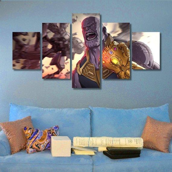 Thanos - Movie 5 Panel Canvas Art Wall Decor Thanos - Movie 5 Panel Canvas Art Wall Decor