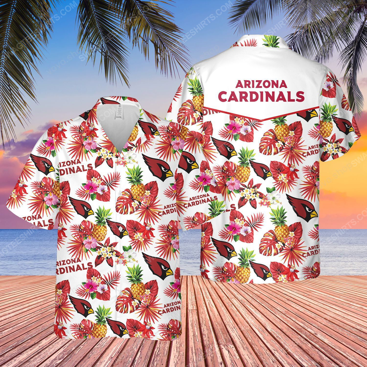 The Arizona Cardinals Football Full Printed Hawaiian Shirt The Arizona Cardinals Football Full Printed Hawaiian Shirt