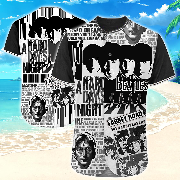 The Beatles Baseball Jersey Print Full Hawaiian Shirt Summer Button Up The Beatles Baseball Jersey Print Full Hawaiian Shirt Summer Button Up