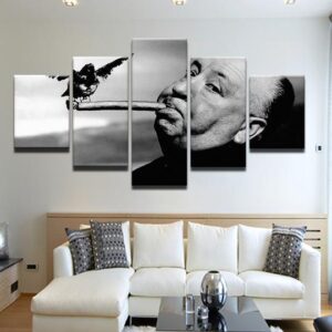 The Birds Alfred Hitchcock - Famous Person 5 Panel Canvas Art Wall Decor