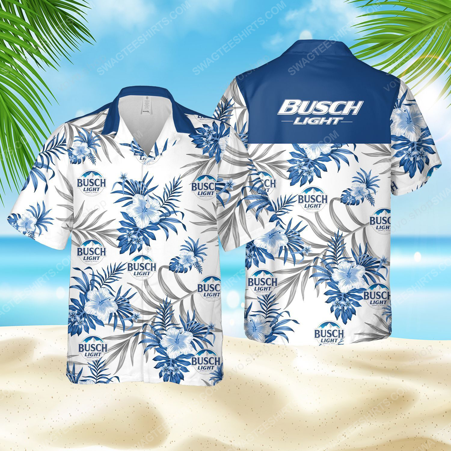 The Busch Light Beer Aloha Party Full Printed Hawaiian Shirt The Busch Light Beer Aloha Party Full Printed Hawaiian Shirt