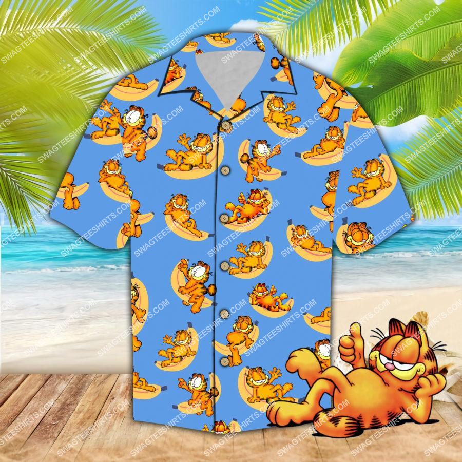 The Cat Garfield And Banana All Over Print Hawaiian Shirt The Cat Garfield And Banana All Over Print Hawaiian Shirt