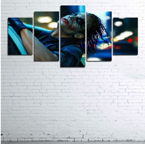 The Dark Knight Joker - Dc 5 Panel Canvas Art Wall Decor The Dark Knight Joker - Dc 5 Panel Canvas Art Wall Decor