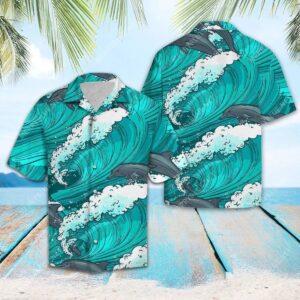 The Dolphin Waves All Over Printed Hawaiian Shirt