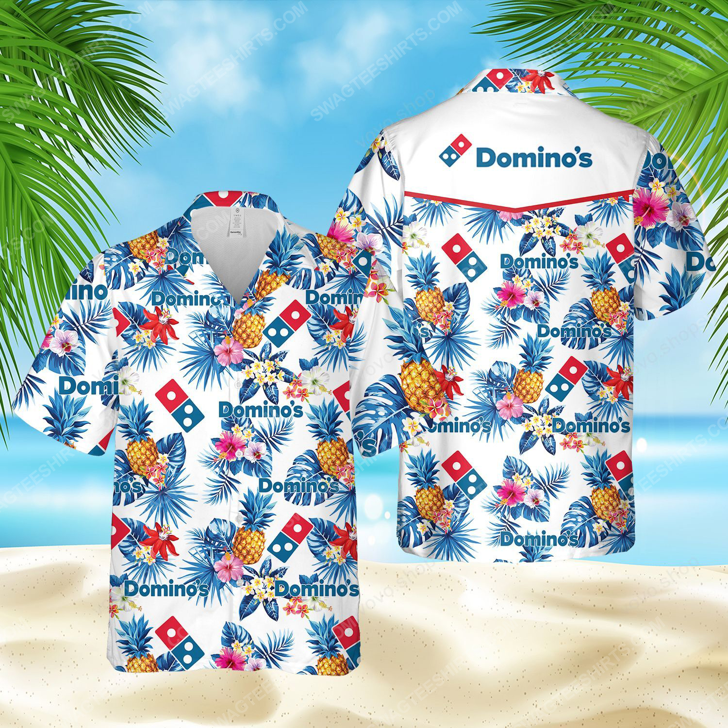 The Domino’S Pizza Full Printed Hawaiian Shirt The Domino’S Pizza Full Printed Hawaiian Shirt