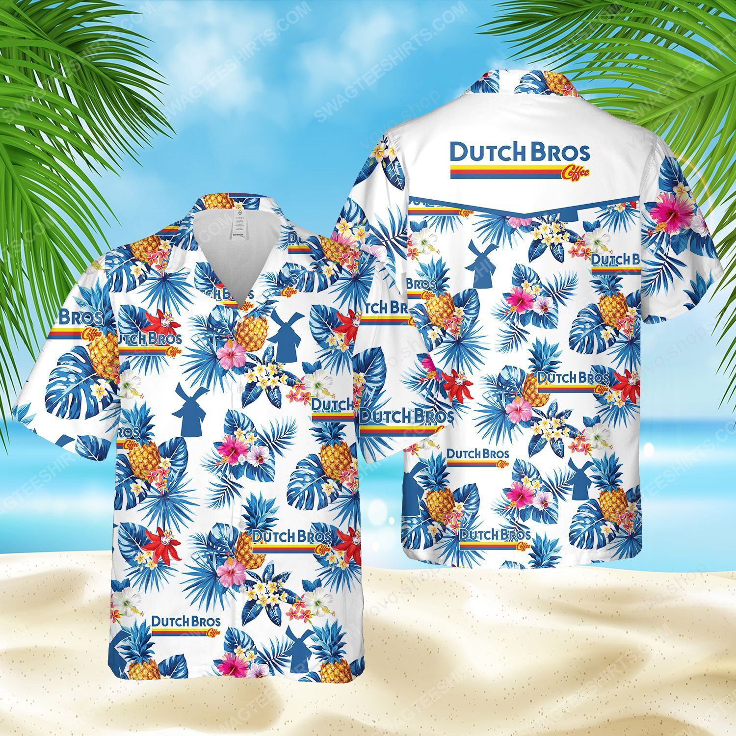 The Dutch Bros Coffee Full Printed Hawaiian Shirt The Dutch Bros Coffee Full Printed Hawaiian Shirt