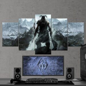 The Elder Scrolls Skyrim Viking 04 - Gaming 5 Panel Canvas Art Wall Decor