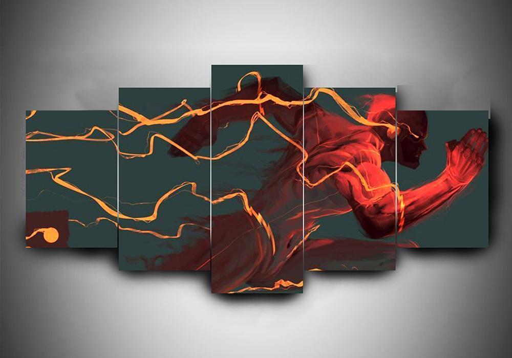 The Flash 2 - Dc 5 Panel Canvas Art Wall Decor The Flash 2 - Dc 5 Panel Canvas Art Wall Decor