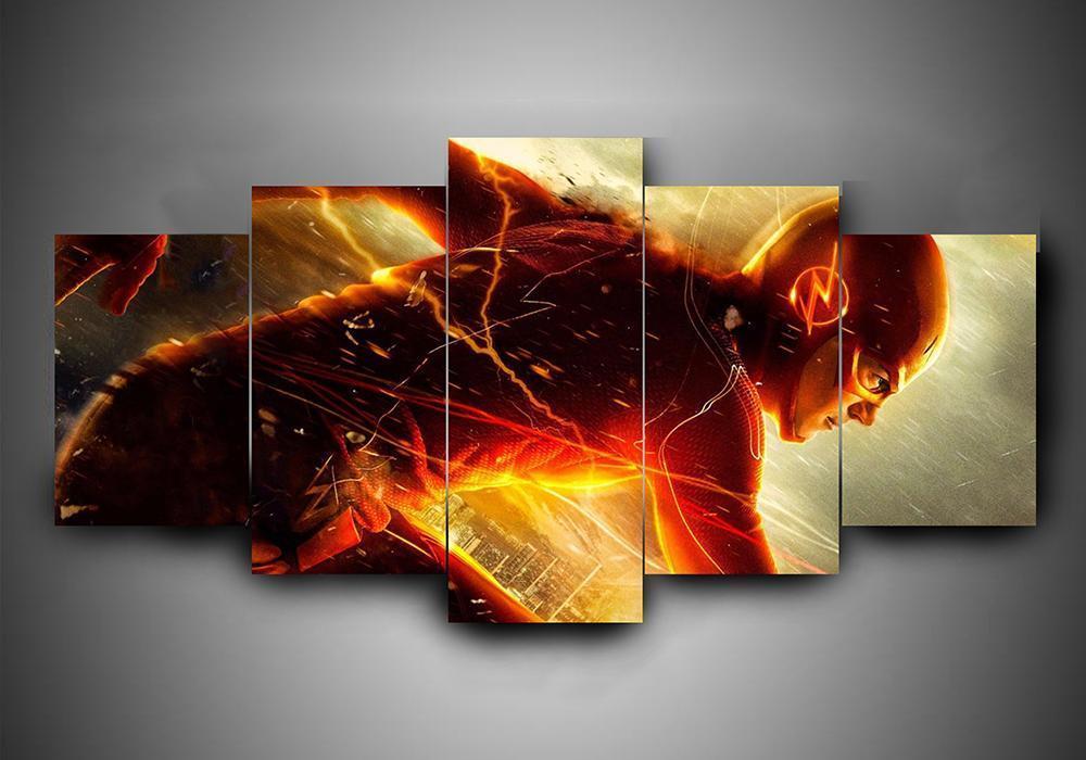 The Flash 3 - Dc 5 Panel Canvas Art Wall Decor The Flash 3 - Dc 5 Panel Canvas Art Wall Decor
