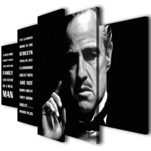 The Godfather - Abstract 5 Panel Canvas Art Wall Decor