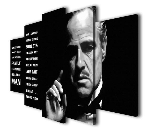 The Godfather - Abstract 5 Panel Canvas Art Wall Decor The Godfather - Abstract 5 Panel Canvas Art Wall Decor