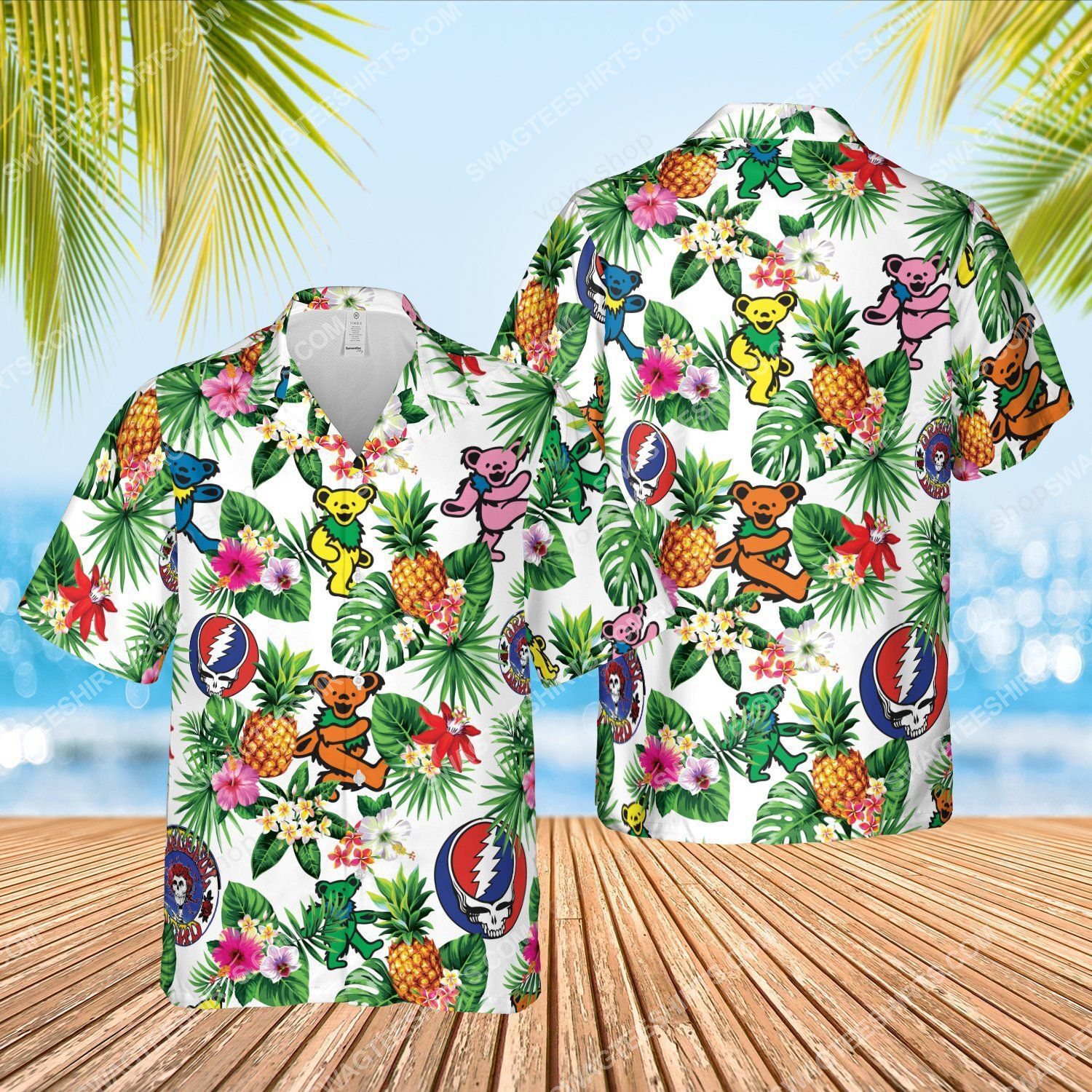 The Grateful Dead Rock Band Full Printed Hawaiian Shirt The Grateful Dead Rock Band Full Printed Hawaiian Shirt