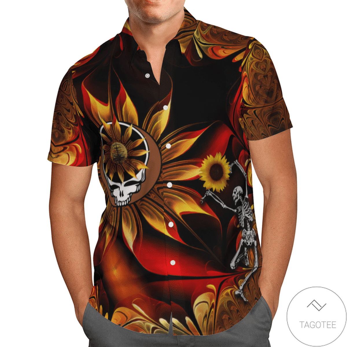 The Grateful Dead Sunflower Hawaiian Shirt The Grateful Dead Sunflower Hawaiian Shirt