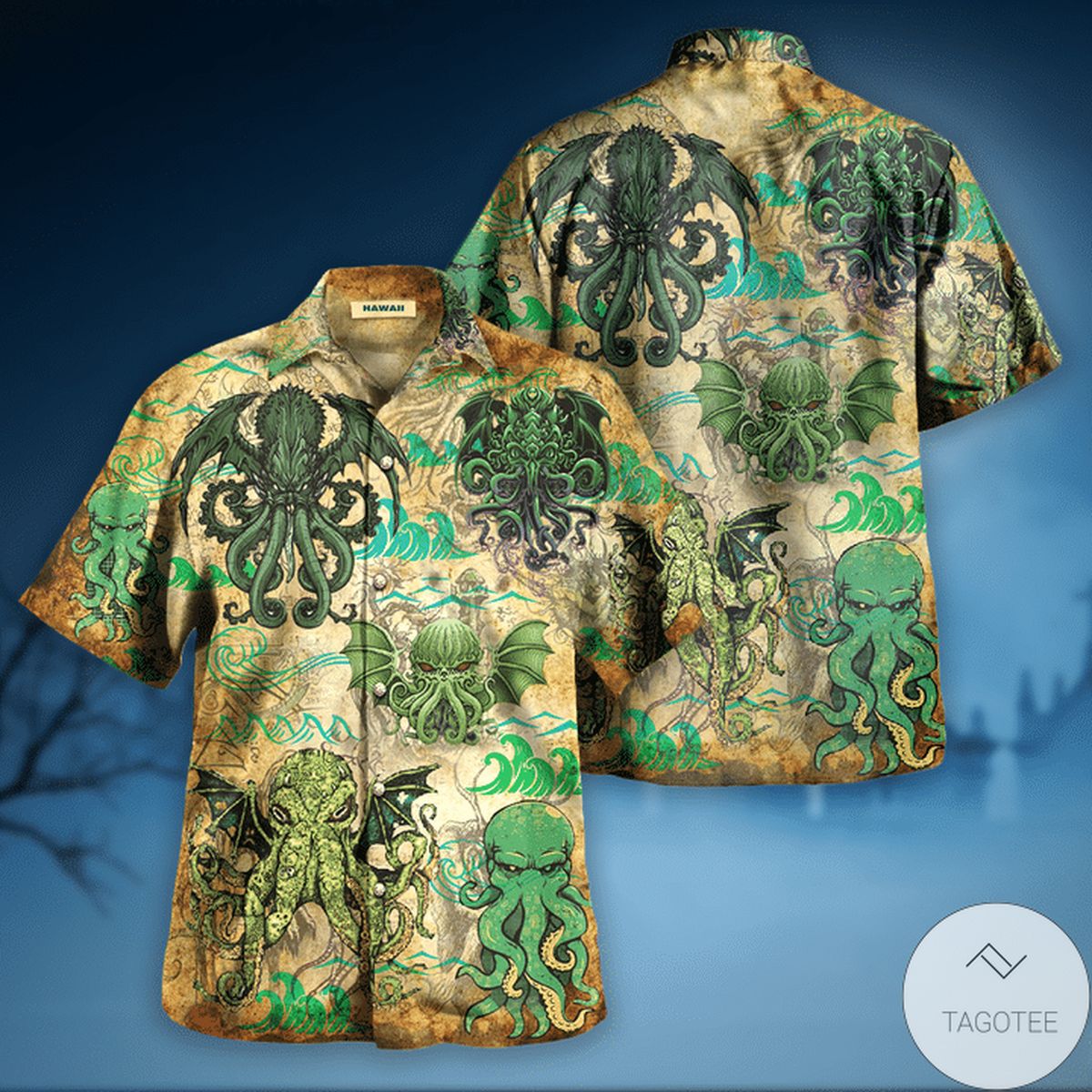 The Great Cthulhu Hawaiian Shirt The Great Cthulhu Hawaiian Shirt