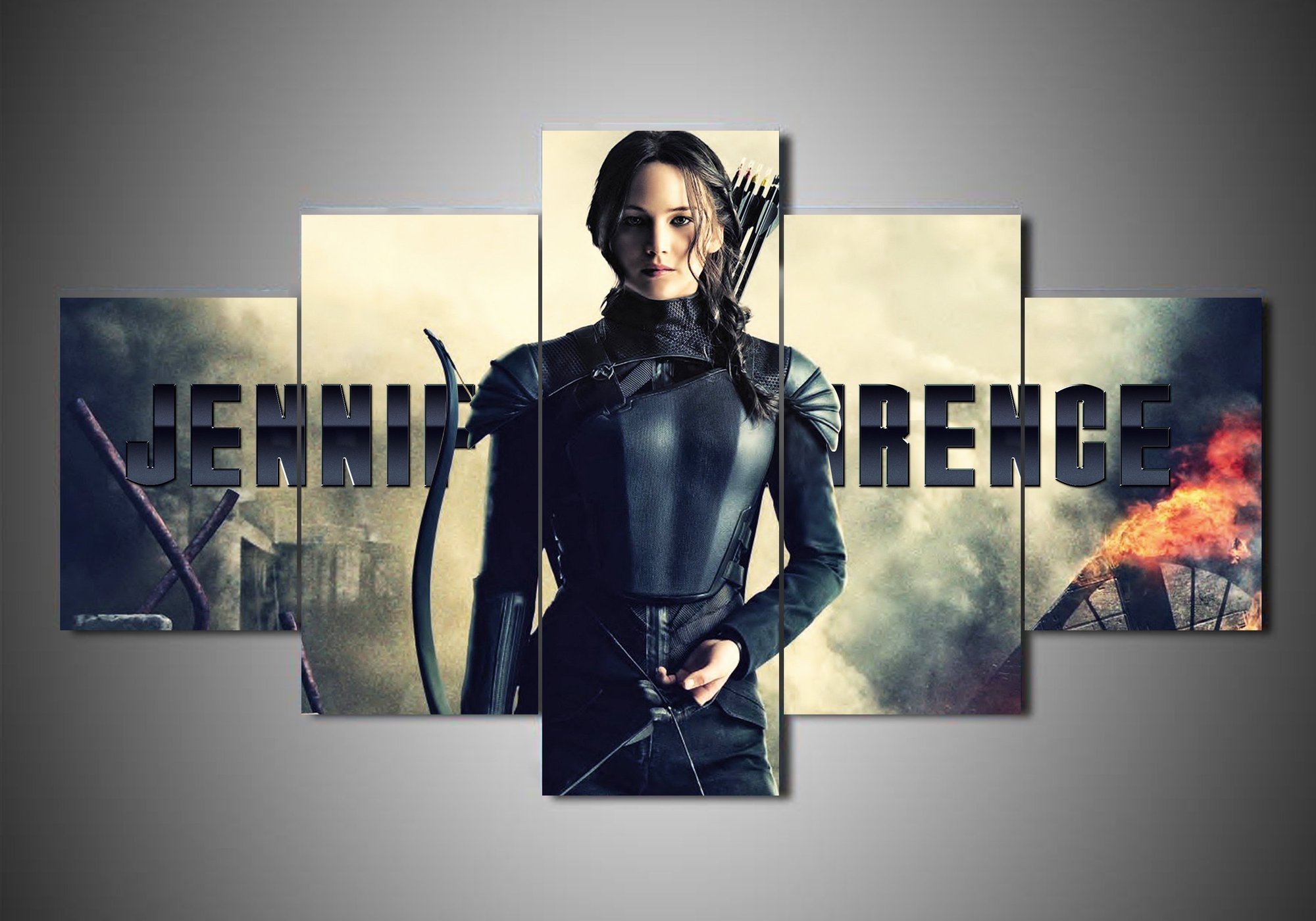 The Hunger Game - Jennifer Lawrence 2 - Movie 5 Panel Canvas Art Wall Decor The Hunger Game - Jennifer Lawrence 2 - Movie 5 Panel Canvas Art Wall Decor