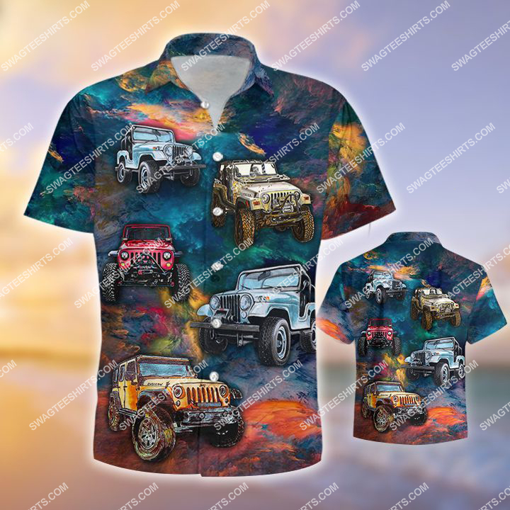 The Jeep Colorful All Over Printed Hawaiian Shirt The Jeep Colorful All Over Printed Hawaiian Shirt