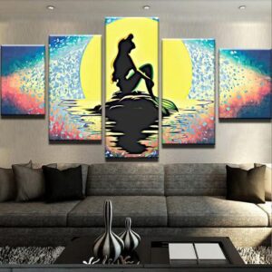 The Little Mermaid - Cartoon 5 Panel Canvas Art Wall Decor