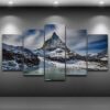 The Matterhorn Swiss Alps - Nature 5 Panel Canvas Art Wall Decor