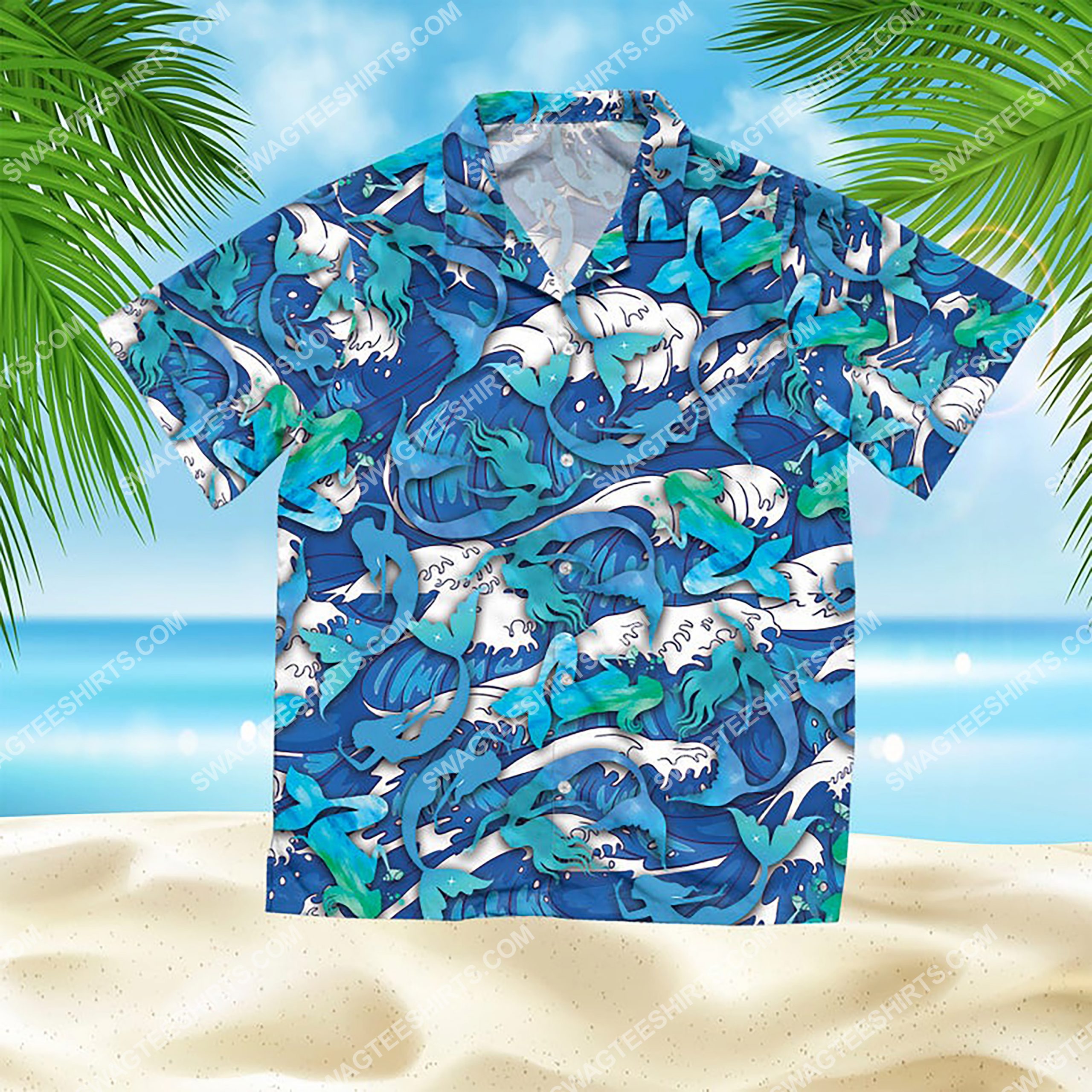 The Mermaid Summer Vacation All Over Print Hawaiian Shirt The Mermaid Summer Vacation All Over Print Hawaiian Shirt