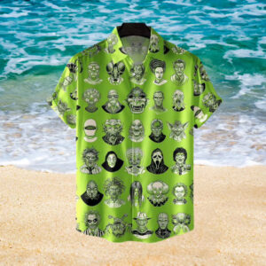 The Monsters Horror Character Face Hawaiian Aloha Shirt