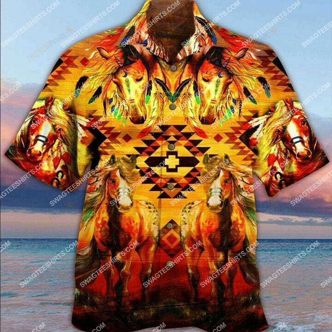 The Native American Horse All Over Printed Hawaiian Shirt The Native American Horse All Over Printed Hawaiian Shirt