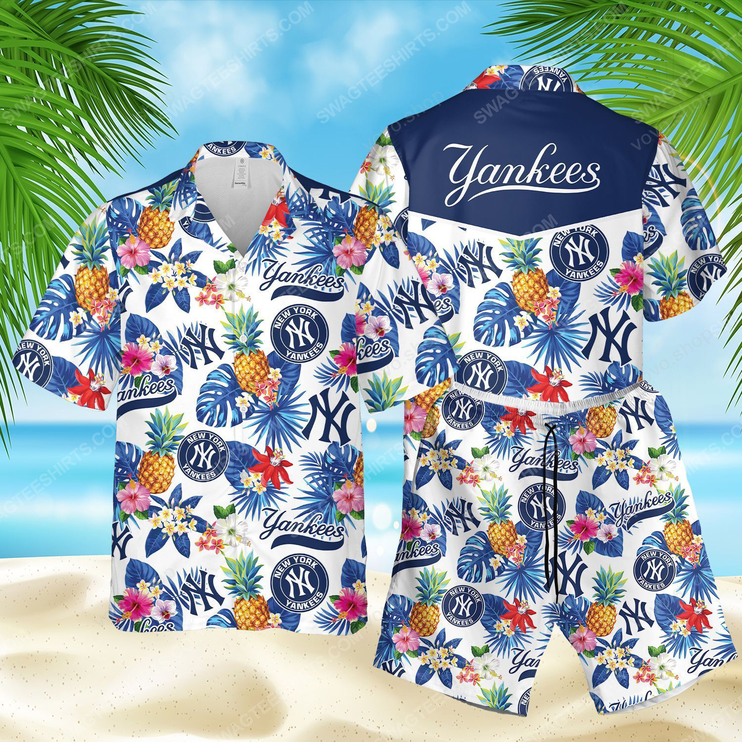 The New York Yankees Full Printed Hawaiian Shirt- Maria The New York Yankees Full Printed Hawaiian Shirt- Maria