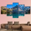 The Oeschinen Mountain Lake - Nature 5 Panel Canvas Art Wall Decor