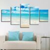 The Perfect White Sand Beach - Ocean 5 Panel Canvas Art Wall Decor