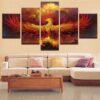 The Phoenix 1 - Abstract Animal 5 Panel Canvas Art Wall Decor