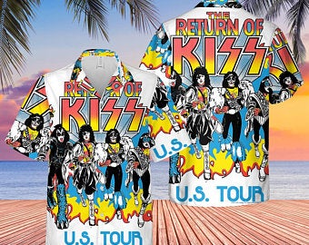 The Return Of Kiss Us Tour Rock Band Hawaiian Shirt The Return Of Kiss Us Tour Rock Band Hawaiian Shirt