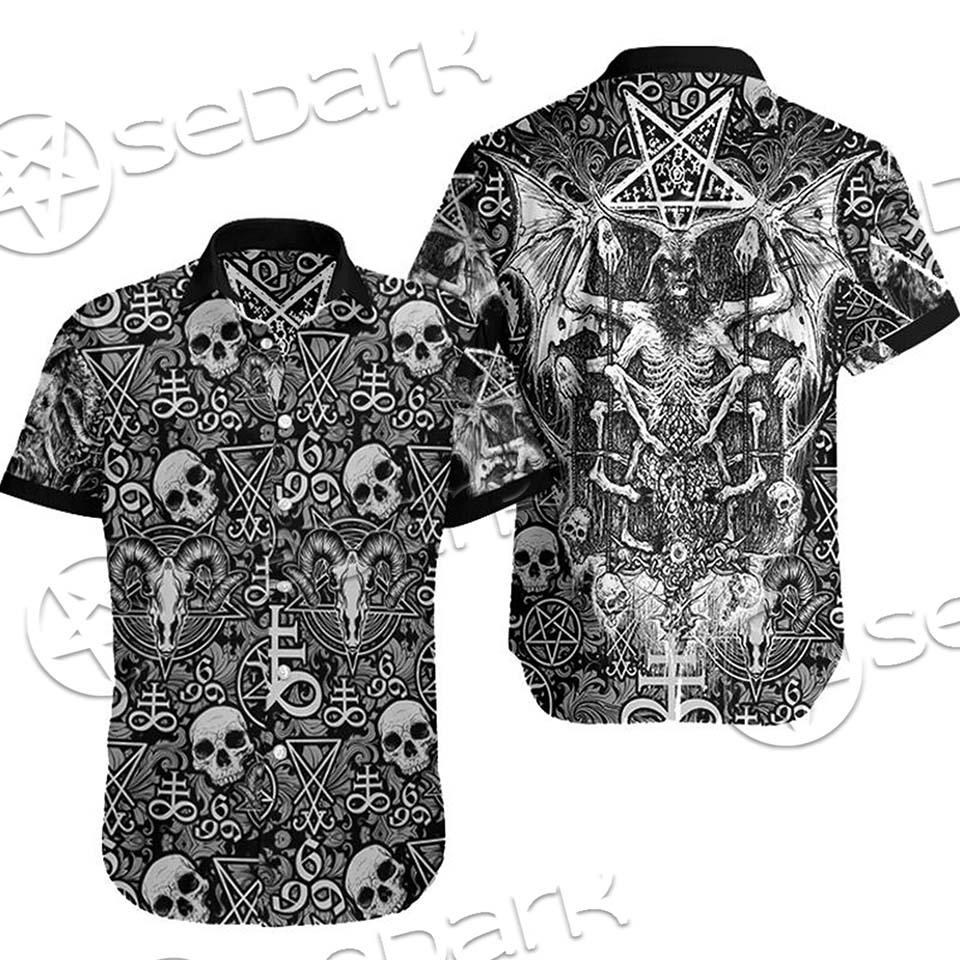 The Satanic Temple Temple Hawaiian Shirt The Satanic Temple Temple Hawaiian Shirt