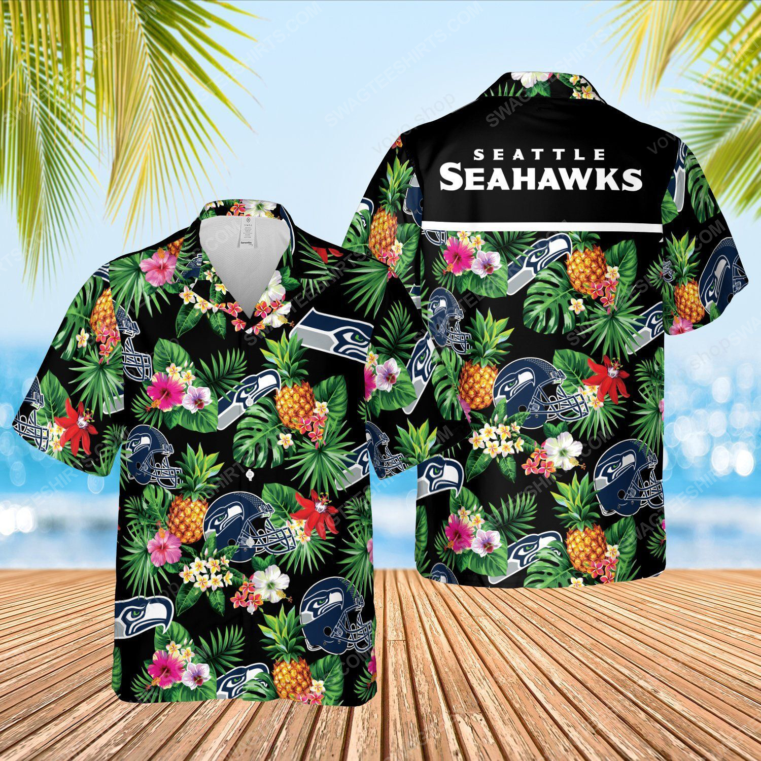 The Seattle Seahawks Full Printed Hawaiian Shirt- Maria The Seattle Seahawks Full Printed Hawaiian Shirt- Maria