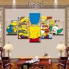 The Simpsons Marge Flashes - Cartoon 5 Panel Canvas Art Wall Decor