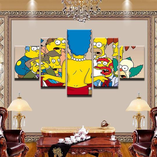 The Simpsons Marge Flashes - Cartoon 5 Panel Canvas Art Wall Decor The Simpsons Marge Flashes - Cartoon 5 Panel Canvas Art Wall Decor