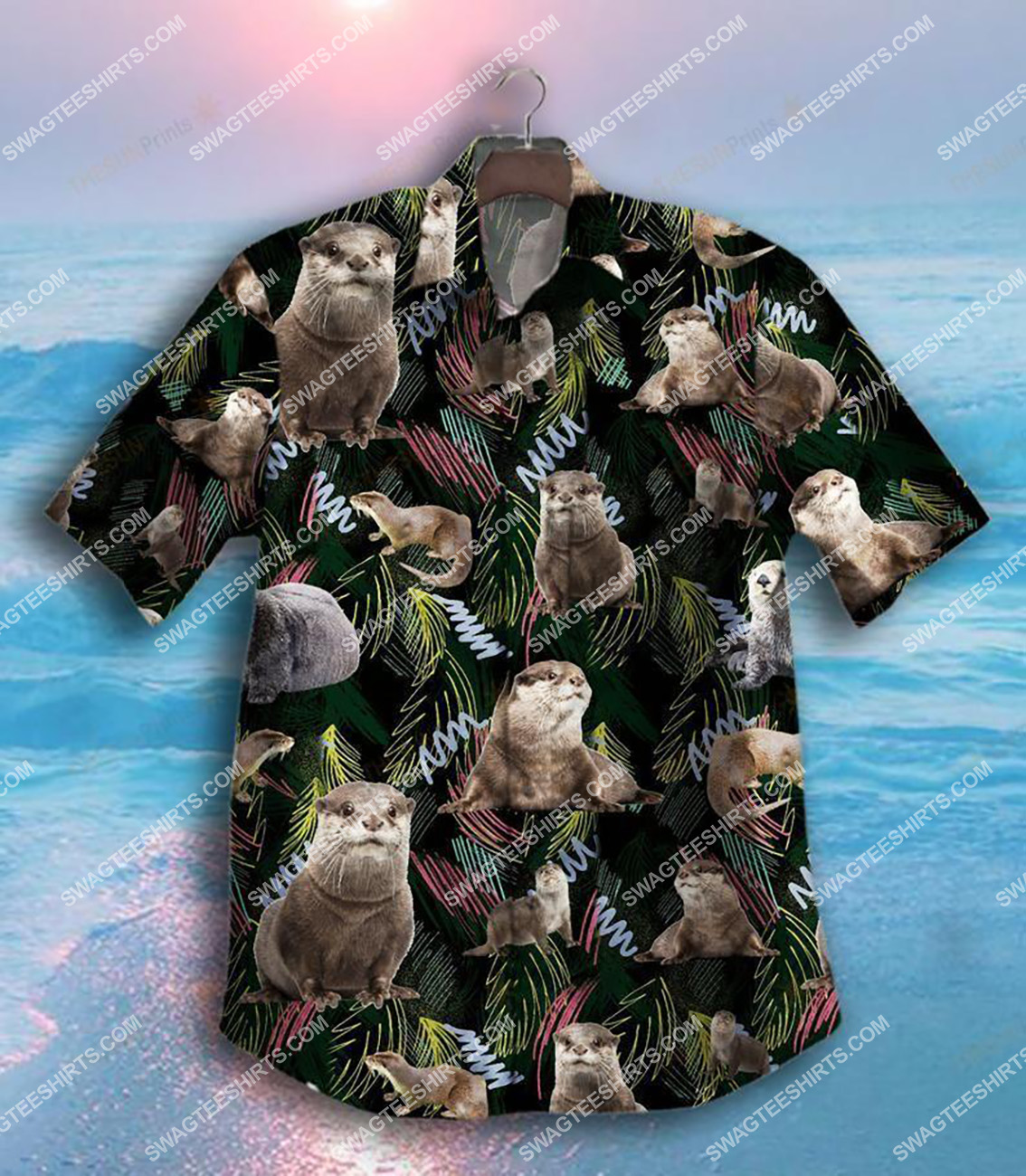 The Tropical Otter Lover All Over Printed Hawaiian Shirt The Tropical Otter Lover All Over Printed Hawaiian Shirt