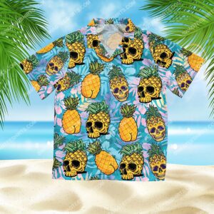 The Tropical Pineapple Skull All Over Print Hawaiian Shirt