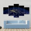 The View Of A Earth Night Side From Space - Space 5 Panel Canvas Art Wall Decor