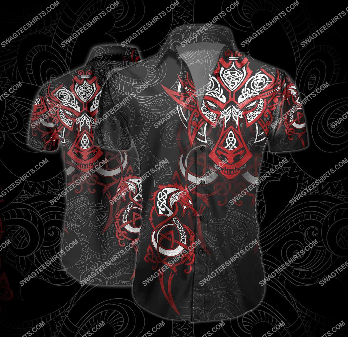The Viking Symbols All Over Printed Hawaiian Shirt The Viking Symbols All Over Printed Hawaiian Shirt
