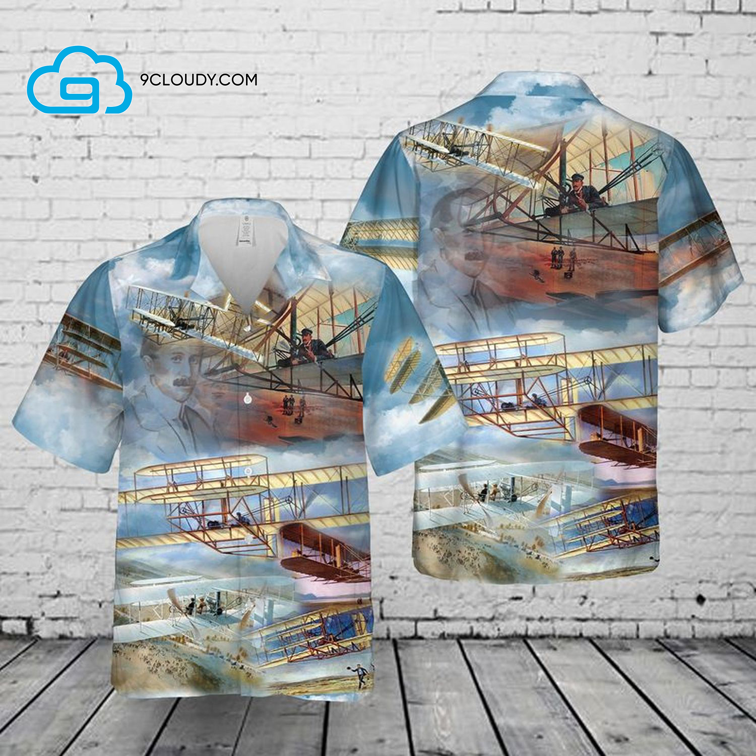 The Wright Flyer Full Print Hawaiian Shirt The Wright Flyer Full Print Hawaiian Shirt