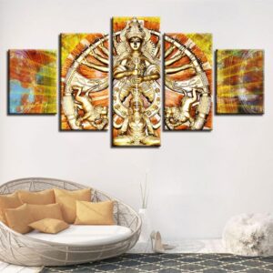Thousand-Hand Kwan-Yin - Religion 5 Panel Canvas Art Wall Decor