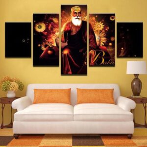 Tibetan Buddhism Guru Nanak - Religion 5 Panel Canvas Art Wall Decor