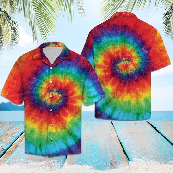 Tie Dye Shirt For Vacation Hawaiian Shirt Summer Button Up Tie Dye Shirt For Vacation Hawaiian Shirt Summer Button Up