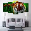 Tiger 1 - Animal 5 Panel Canvas Art Wall Decor
