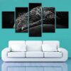 Tiger Leopard 01 - Animal 5 Panel Canvas Art Wall Decor