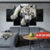 Tiger Savannah - Animal 5 Panel Canvas Art Wall Decor