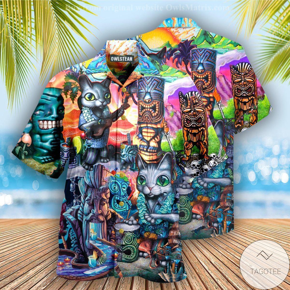Tiki It’S Tiki Time And Cat Hawaiian Shirt Tiki It’S Tiki Time And Cat Hawaiian Shirt