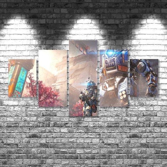 Titanfall 2 - Gaming 5 Panel Canvas Art Wall Decor Titanfall 2 - Gaming 5 Panel Canvas Art Wall Decor