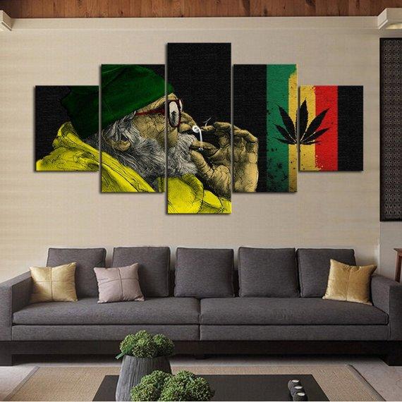Token It Slow - Abstract 5 Panel Canvas Art Wall Decor Token It Slow - Abstract 5 Panel Canvas Art Wall Decor